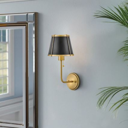 Hinkley - Wandlamp CLARKE 1xE27/40W/230V messing/zwart
