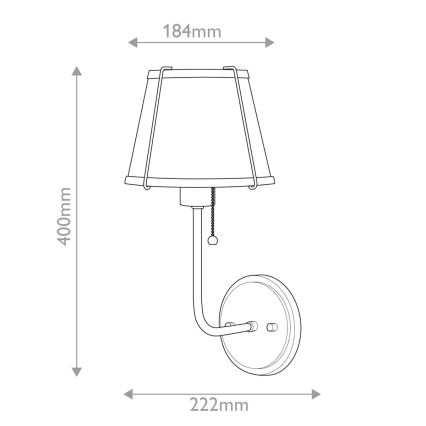 Hinkley - Wandlamp CLARKE 1xE27/40W/230V messing/wit