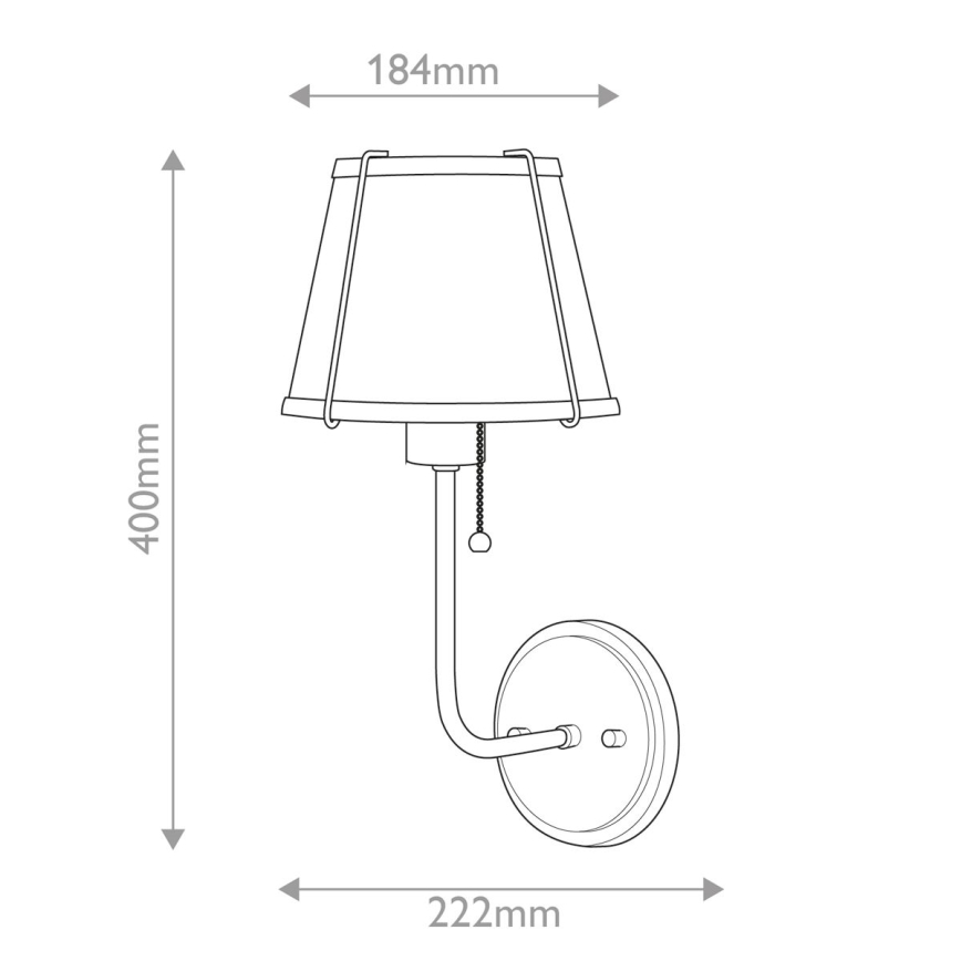 Hinkley - Wandlamp CLARKE 1xE27/40W/230V glanzend chroom/wit
