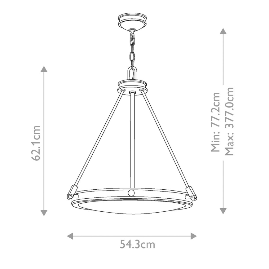 Hinkley - Kroonluchter met ketting COLLIER 4xE14/40W/230V Ø 54,3 cm zwart