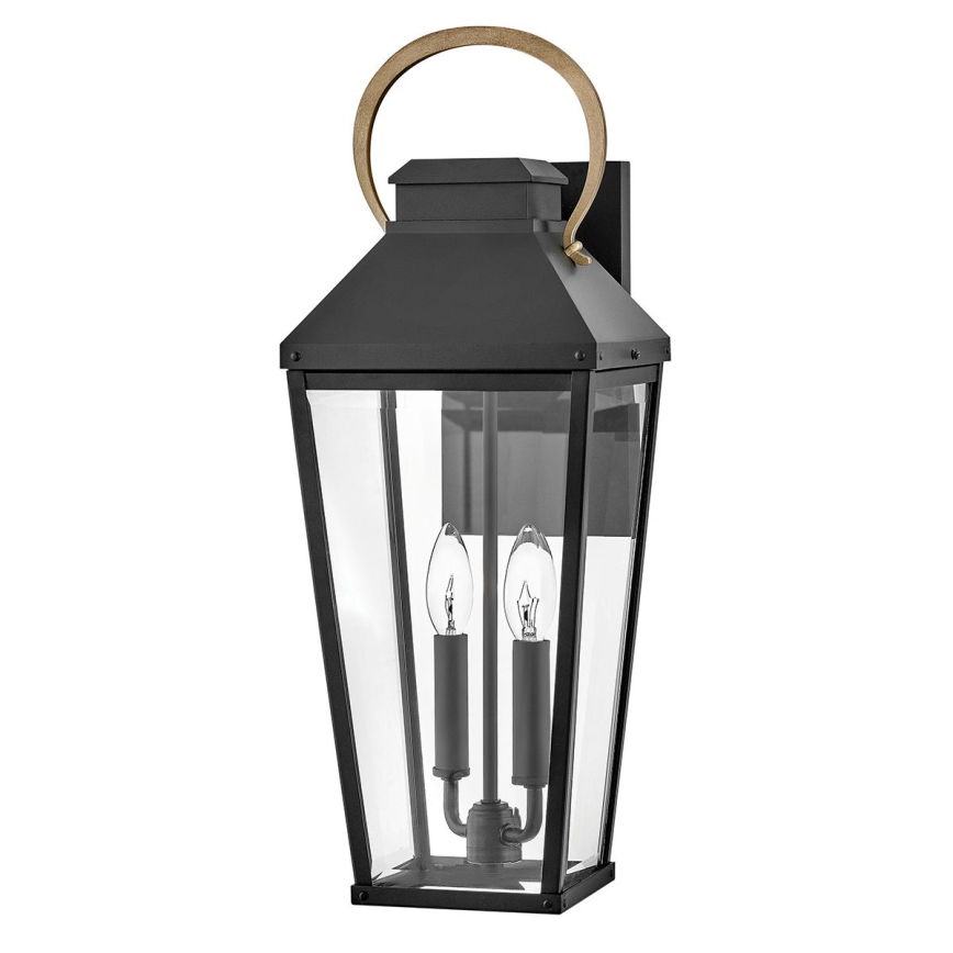 Hinkley - Wandlamp voor buiten DAWSON 2xE14/40W/230V IP44 zwart