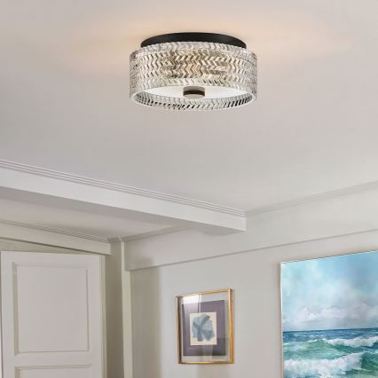 Hinkley - Plafonnier ELLE 2xE27/60W/230V d. 30,5 cm noir