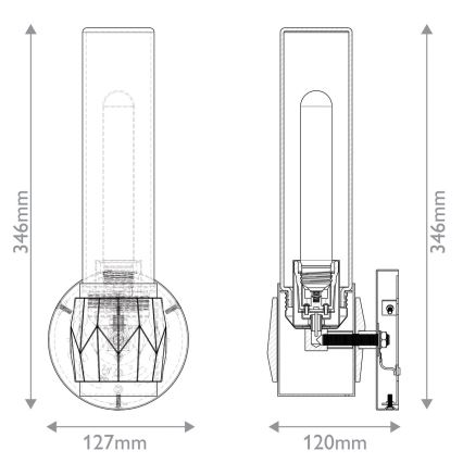 Hinkley - Badkamer wandlamp ELLISON 1xE27/40W/230V IP44 goud