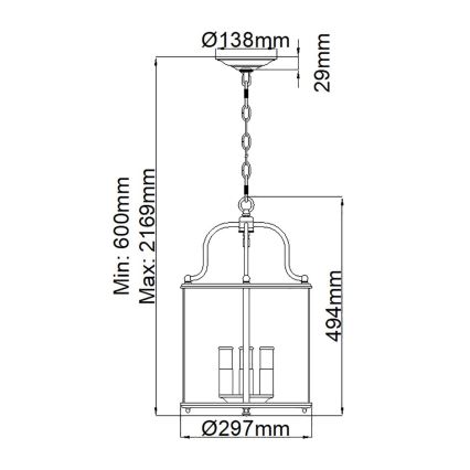 Hinkley - Kroonluchter aan ketting GENTRY 4xE14/60W/230V, goud