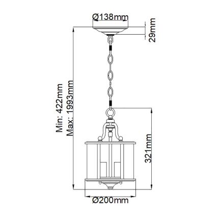 Hinkley - Kroonluchter aan ketting GENTRY 3xE14/60W/230V goud