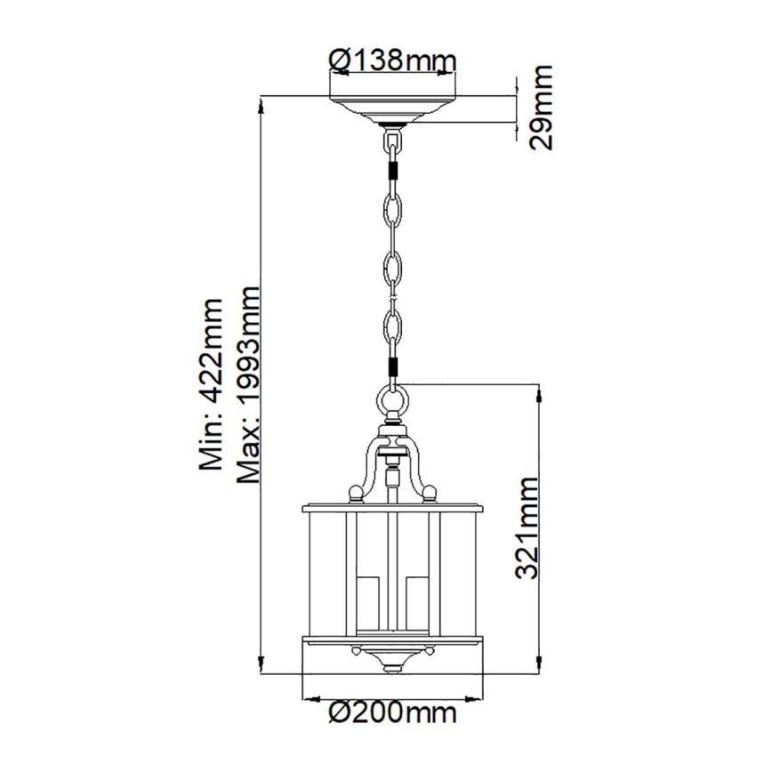 Hinkley - Kroonluchter aan ketting GENTRY 3xE14/60W/230V glanzend chroom