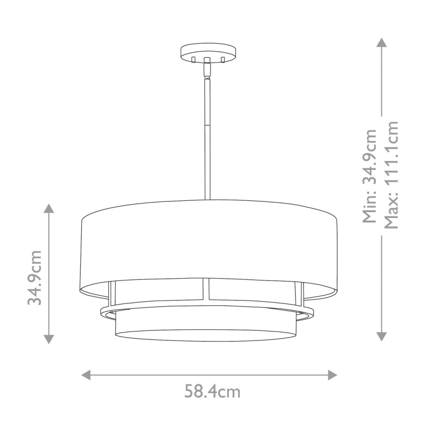Hinkley - Hanglamp met vaste pendel GRAHAM 4xE14/40W/230V