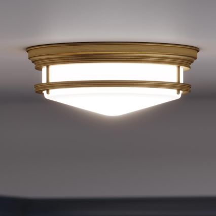 Hinkley - Plafondlamp voor badkamer HADLEY 3xE27/40W/230V IP44 goudkleurig