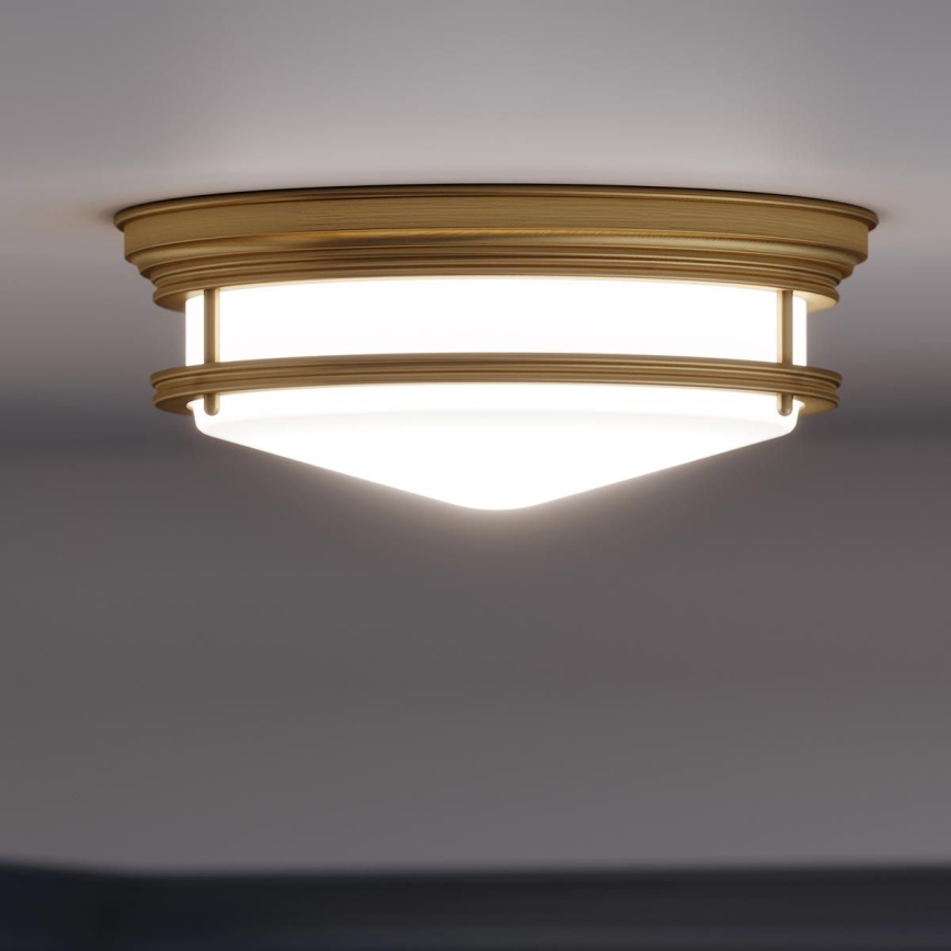 Hinkley - Plafondlamp voor badkamer HADLEY 3xE27/40W/230V IP44 goudkleurig