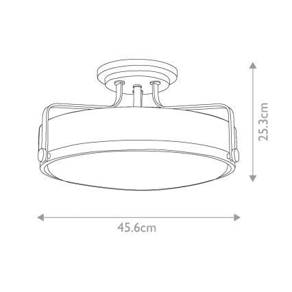 Hinkley - Plafonnier HARPER 3xE27/60W/230V Ø 45,6 cm, chrome brillant