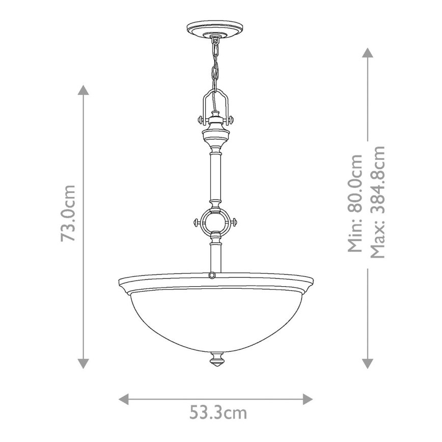 Hinkley - Hanglamp aan een ketting MAYFLOWER 3xE27/60W/230V