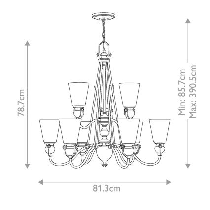 Hinkley - Hanglamp aan een ketting MAYFLOWER 9xE27/60W/230V
