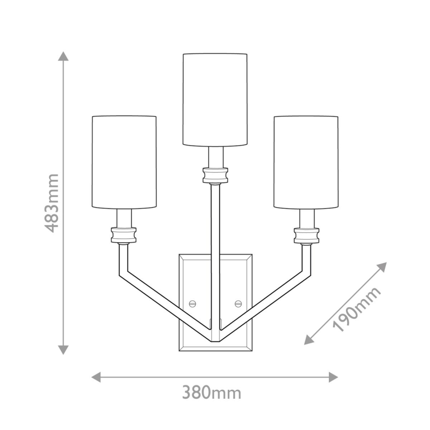Hinkley - Wandlamp MOORE 3xE14/40W/230V goudkleurig