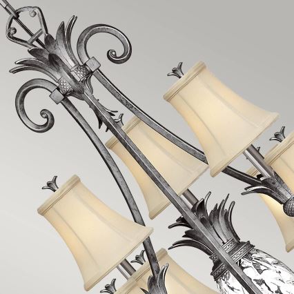 Hinkley - Hanglamp aan een ketting PLANTATION 10xE14/40W/230V zilver