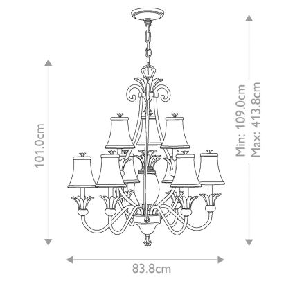 Hinkley - Hanglamp aan een ketting PLANTATION 10xE14/40W/230V brons