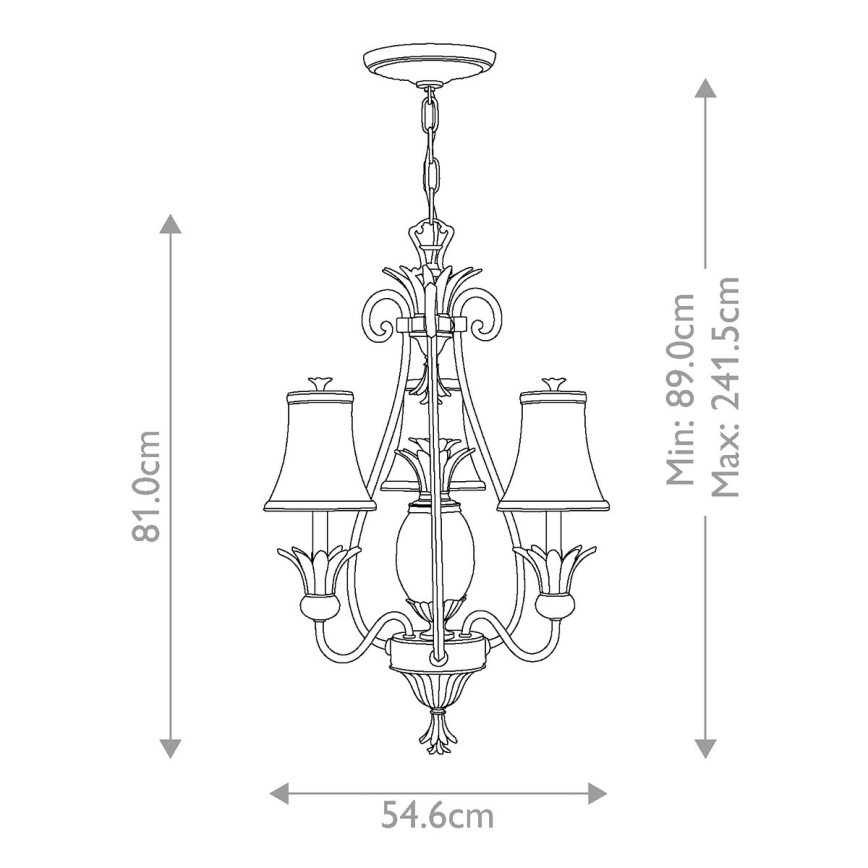 Hinkley - Hanglamp aan een ketting PLANTATION 4xE14/40W/230V zilver