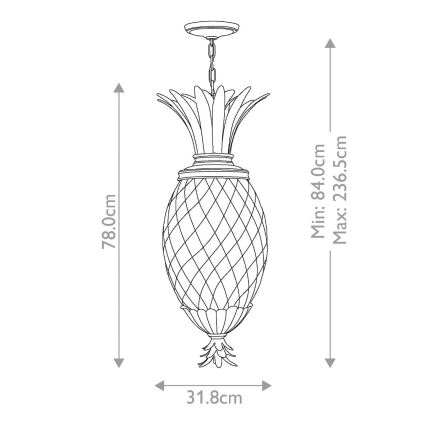 Hinkley - Hanglamp aan een ketting PLANTATION 4xE14/40W/230V zilver