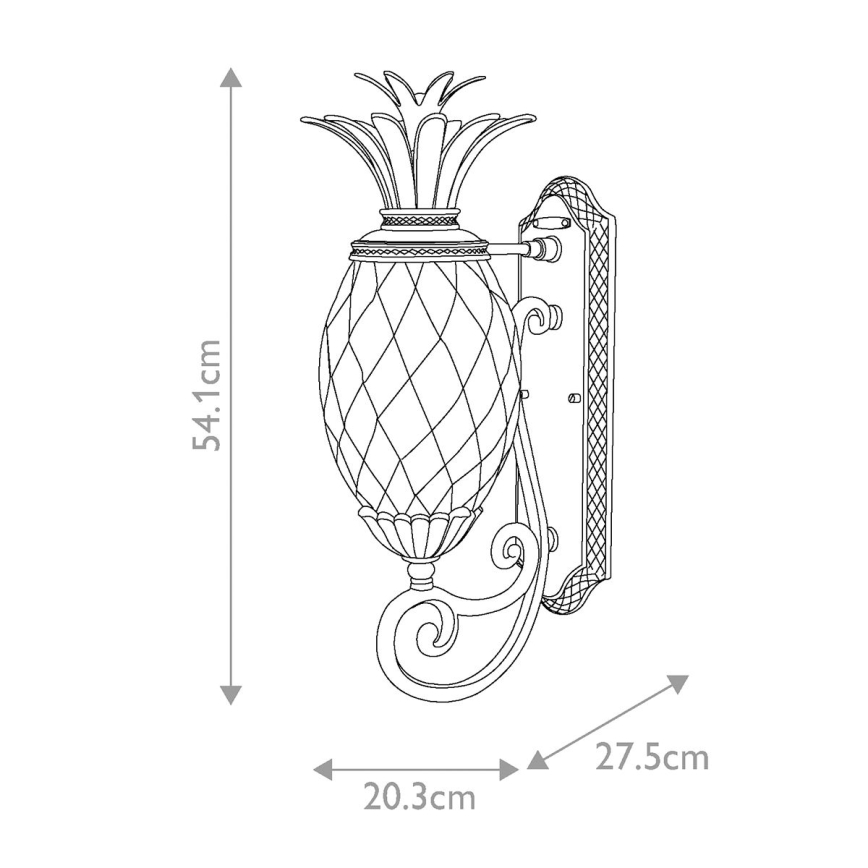 Hinkley - Wandlamp PLANTATION 1xE27/40W/230V zwart