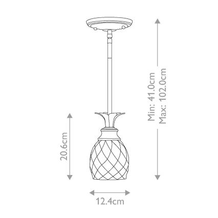 Hinkley - Hanglamp met vaste pendel PLANTATION 1xE27/60W/230V goud