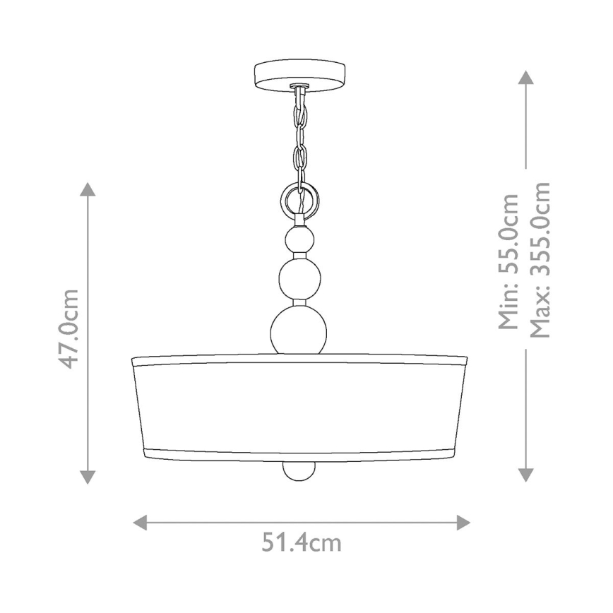 Hinkley - Kroonluchter aan ketting ZELDA 3xE27/60W/230V glanzend chroom