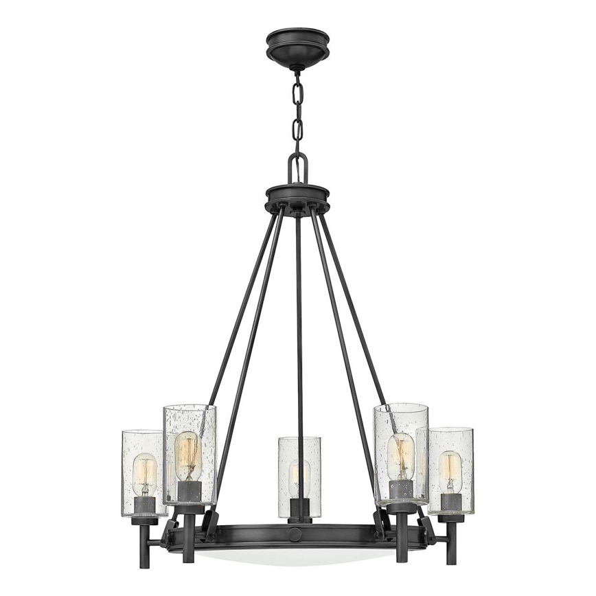 Hinkley - Kroonluchter met ketting COLLIER 5xE27/40W/230V Ø 68,5 cm zwart