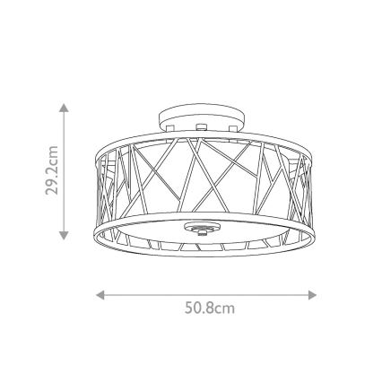 Hinkley - Lustre monté en surface NEST 3xE27/75W/230V doré