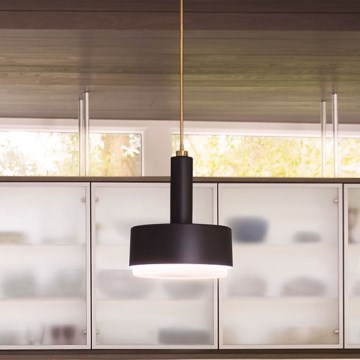 Hinkley - Pendellamp met staaf CEDRIC 2xE27/60W/230V Ø 33 cm goud/zwart