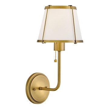 Hinkley - Wandlamp CLARKE 1xE27/40W/230V messing/wit