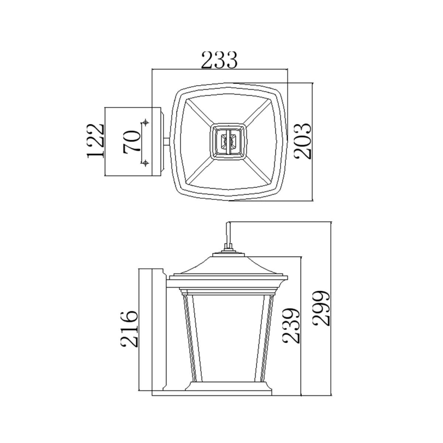 Hinkley - Wandlamp voor buiten BROMLEY 1xE27/60W/230V IP44 antraciet