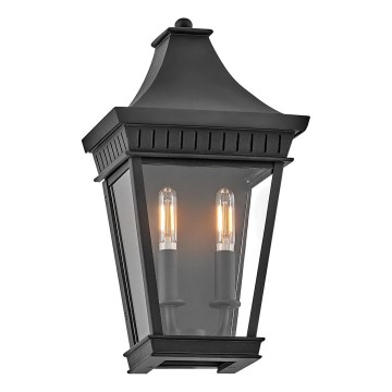 Hinkley - Wandlamp voor buiten CHAPEL HILL 2xE14/40W/230V IP44 zwart