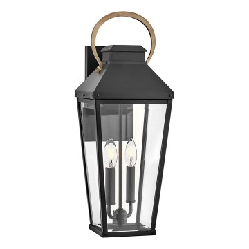 Hinkley - Wandlamp voor buiten DAWSON 2xE14/40W/230V IP44 zwart