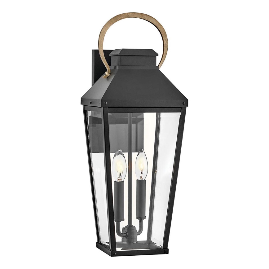 Hinkley - Wandlamp voor buiten DAWSON 2xE14/40W/230V IP44 zwart