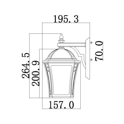 Hinkley - Wandlamp voor buiten WABASH 1xE27/60W/230V IP44 bruin