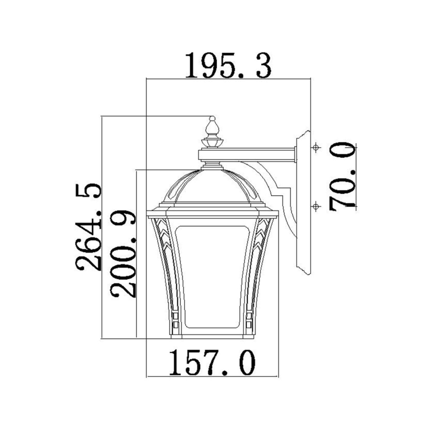 Hinkley - Wandlamp voor buiten WABASH 1xE27/60W/230V IP44 bruin