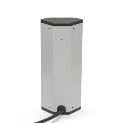 Hoek-stopcontactzuil 3x230V zwart/zilver