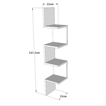 Hoek Wandplank 117,2x22 cm grenen atlantic