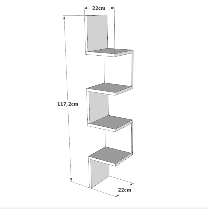 Hoek Wandplank 117,2x22 cm grenen atlantic