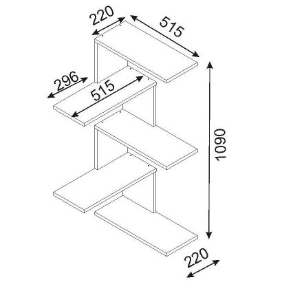 Hoek wandplank CANIKO 109x51,5 cm bruin