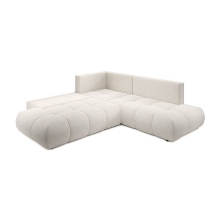 Uitschuifbare hoekbank met opbergruimte, L-vorm, ALMADA links, beige