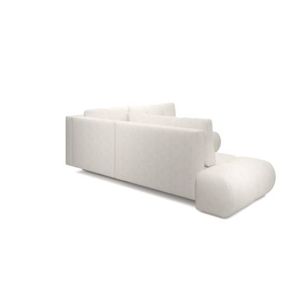 Uitschuifbare hoekbank met opbergruimte, L-vorm, ALMADA links, beige