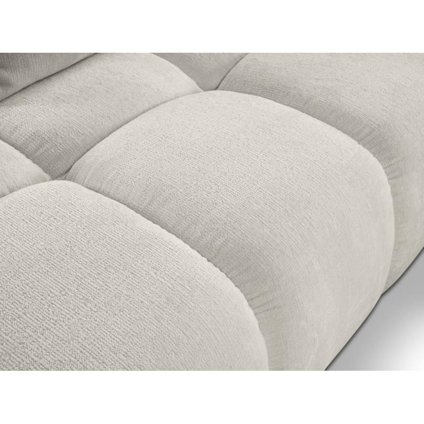 Uitschuifbare hoekbank met bekleding en opbergruimte, L-vormig, ALMADA, rechts, beige
