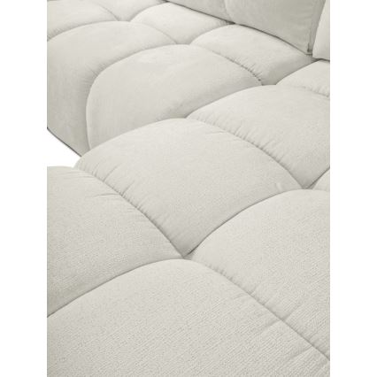 Uitschuifbare hoekbank met bekleding en opbergruimte, L-vormig, ALMADA, rechts, beige