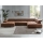 Hoekbank in U-vorm TROPEA rechts bruin