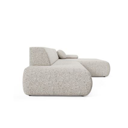 Hoekbank met slaapfunctie en opbergruimte in L-vorm PRATO rechts, beige
