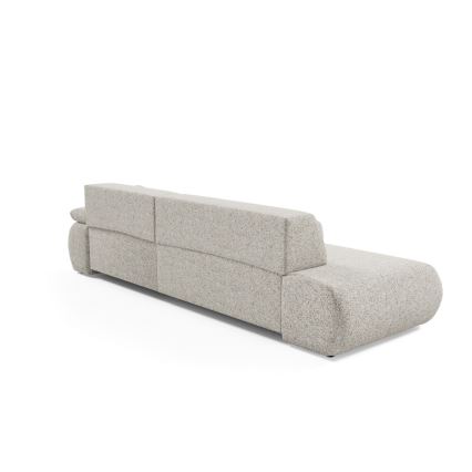 Hoekbank met slaapfunctie en opbergruimte in L-vorm PRATO rechts, beige