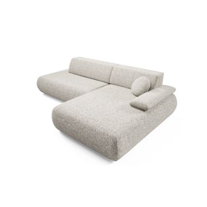 Hoekbank met slaapfunctie en opbergruimte in L-vorm PRATO rechts, beige