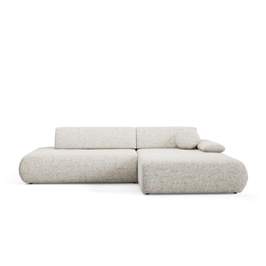 Hoekbank met slaapfunctie en opbergruimte in L-vorm PRATO rechts, beige