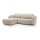 Hoekbank met slaapfunctie en opbergruimte in L-vorm OLBIA links beige