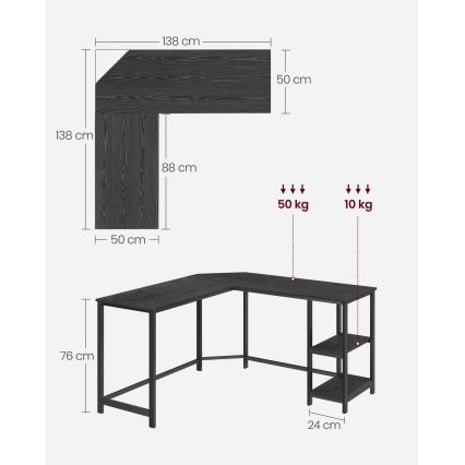Hoekbureau SOLEA zwart