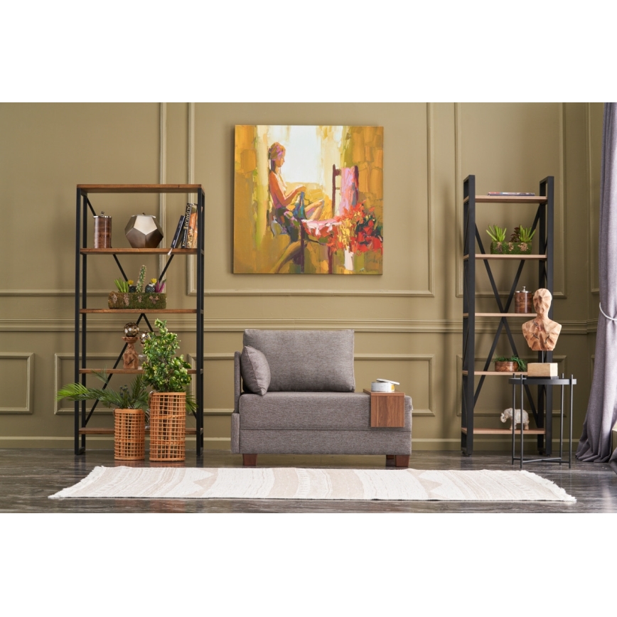 Hoekfauteuil TULA bruin links